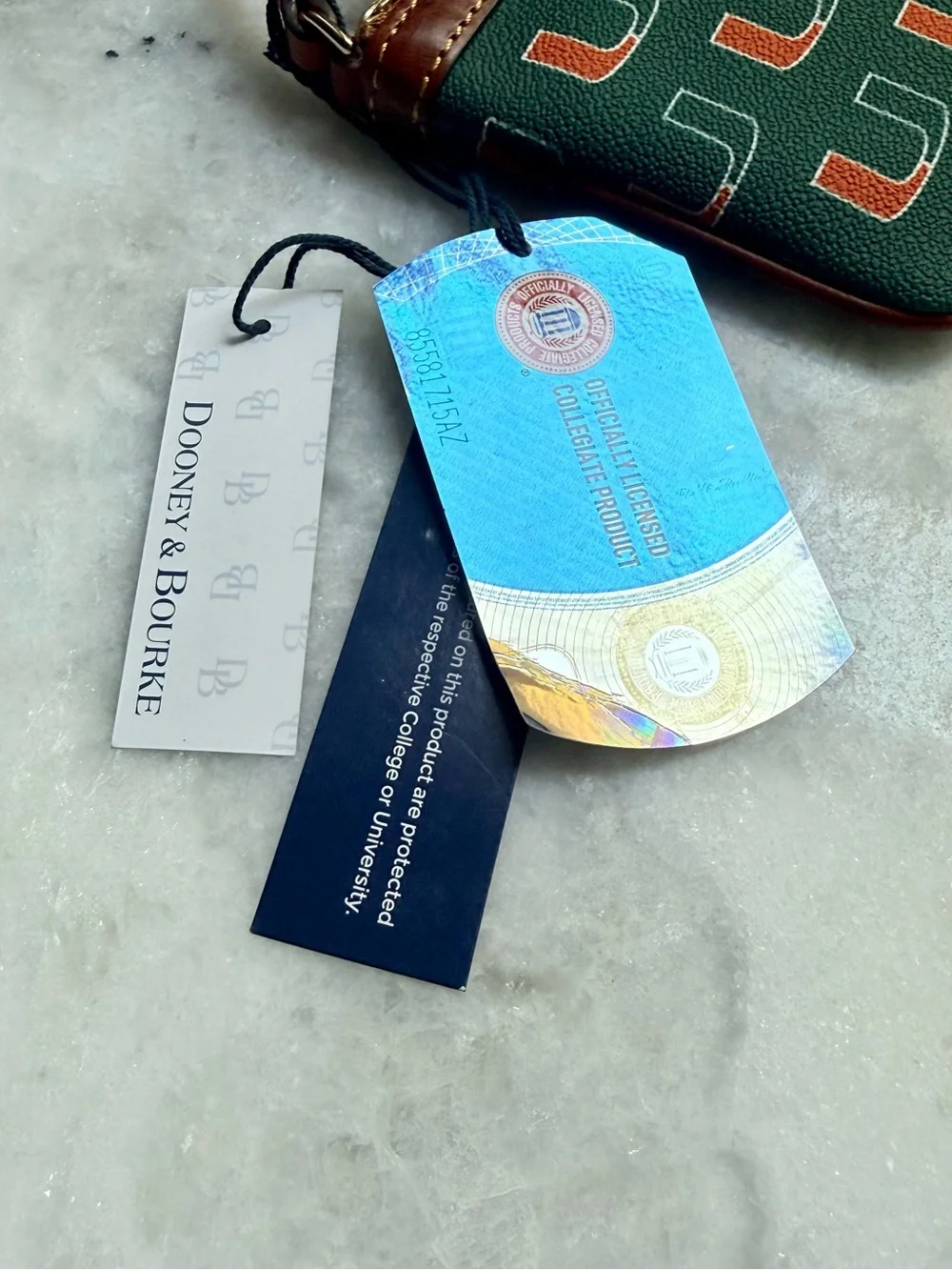 NWT Dooney & Bourke University of Miami Wristlet